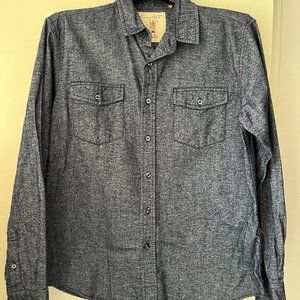 Coastal Clothing denim look long sleeve Button up shirt sz L men's